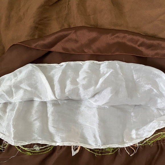 Girls Pullover Cotton Flower Embroidered Sundress With Lining Brown Size Large - Picture 5 of 5